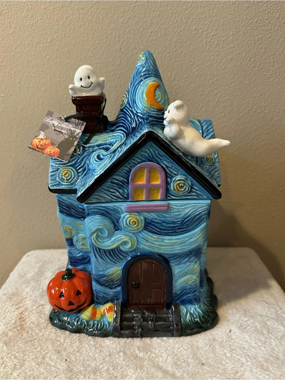 CornerRuby Van Gogh Starry Night Halloween Cookie Jar Canister NWT